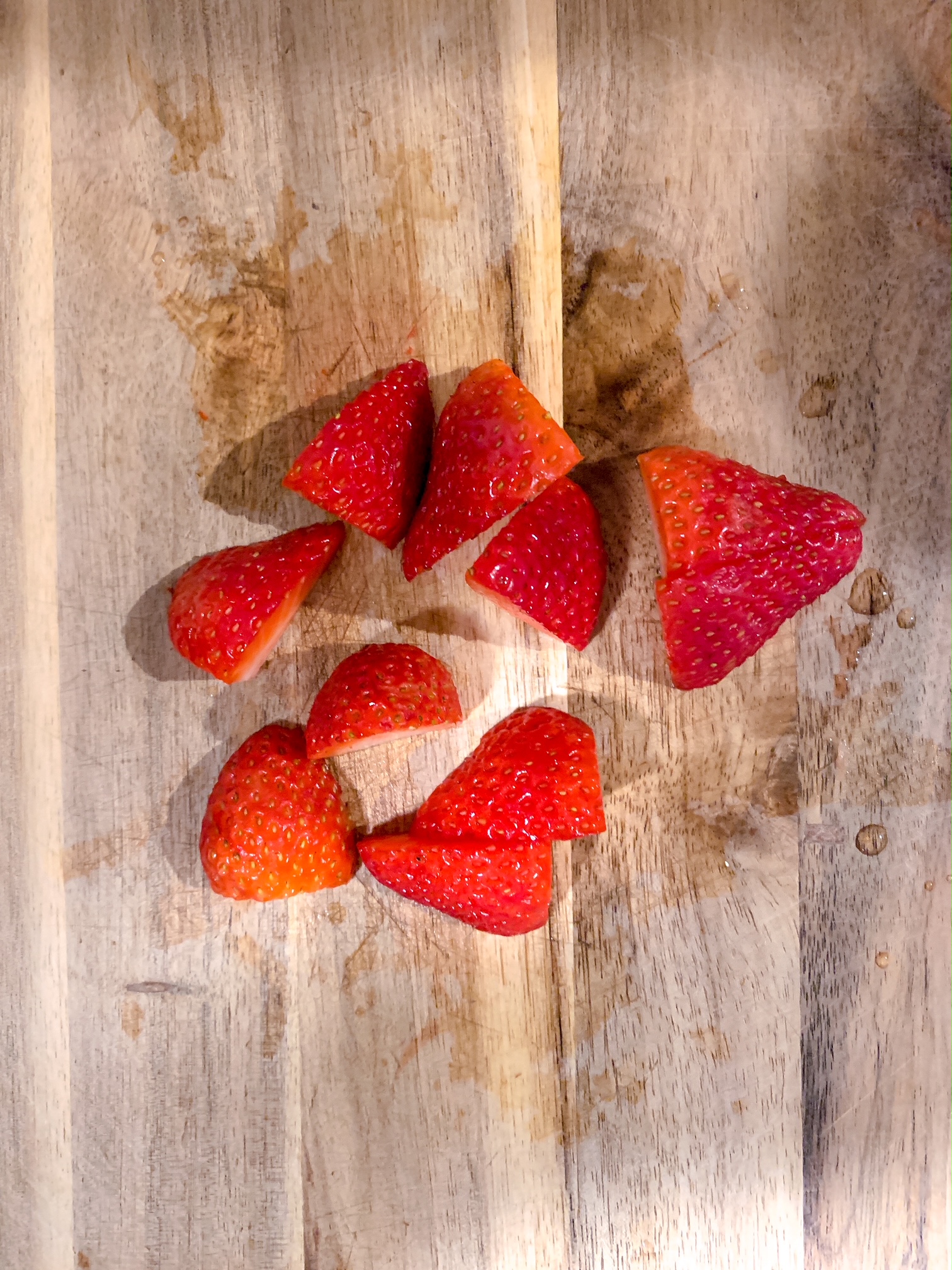 Strawberries cut in half 