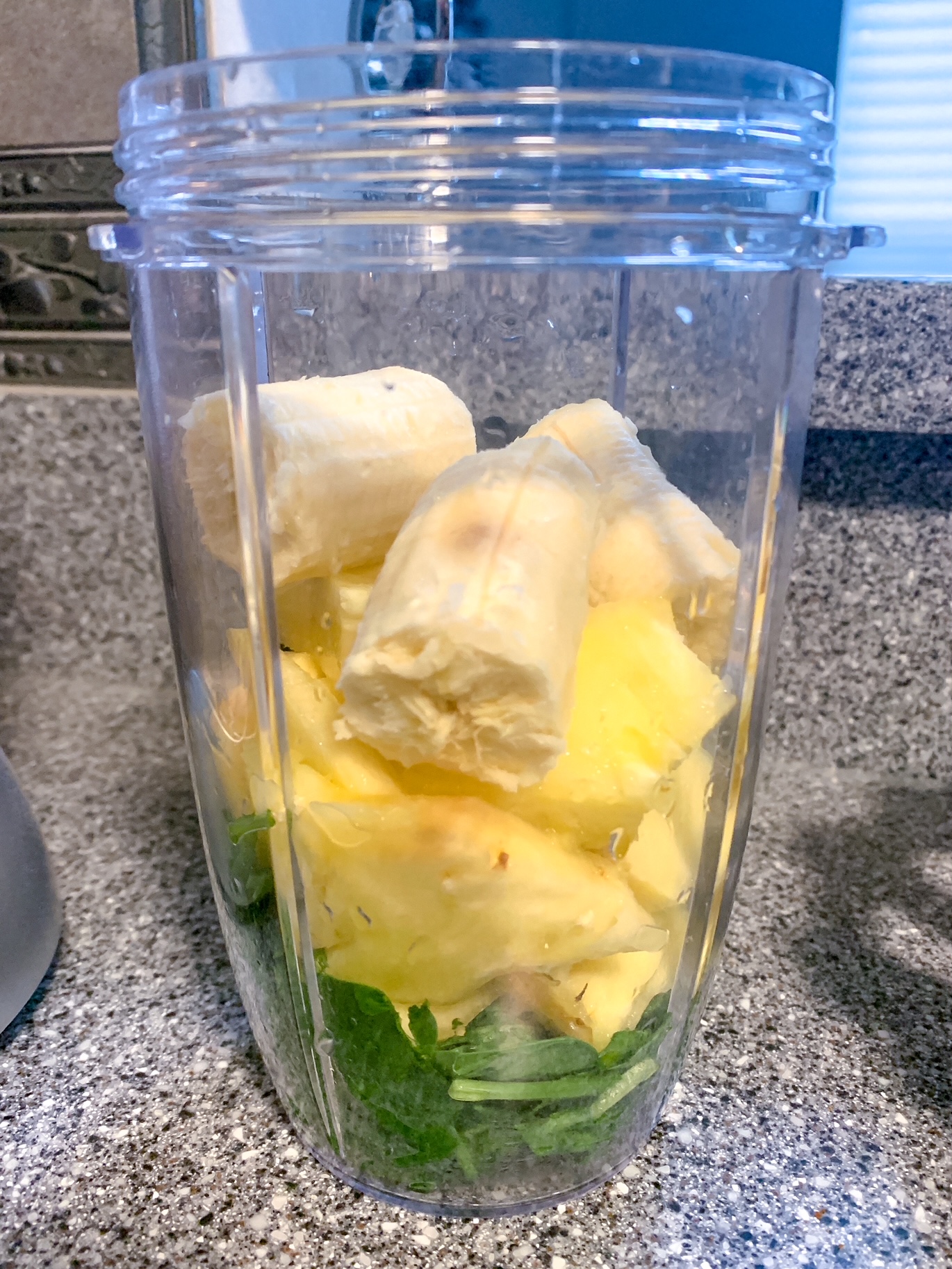 Smoothie made from Spinach, pineapple and banana